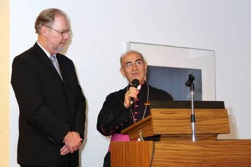 Eröffnung der ADVENIAT-Aktion 2008 im Augustinus-Haus in Gelsenkirchen, am 30.11.2008. (v.l.) Werner Klar und Erzbischof Luiz Soares Vieira.