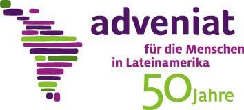 Logo der Bischöflichen Aktion Adveniat - 50 Jahre für die Menschen in Lateinamerika